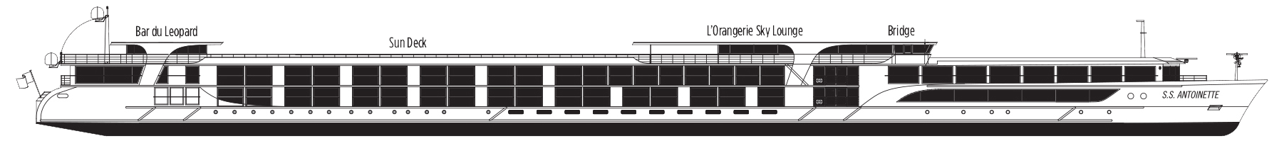 Uniworld Boutique River Cruises S.S Antoinette Sun Deck Plan 2026